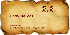 Radó Rafael névjegykártya
